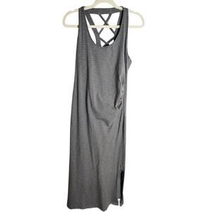 Toad and Co Montauket Long Dress Side Ruching Sz L Organic granolagirl outdoors